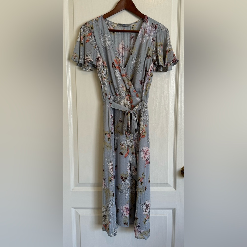 Bailey Blue Floral Dress in Rayon Jacquard S